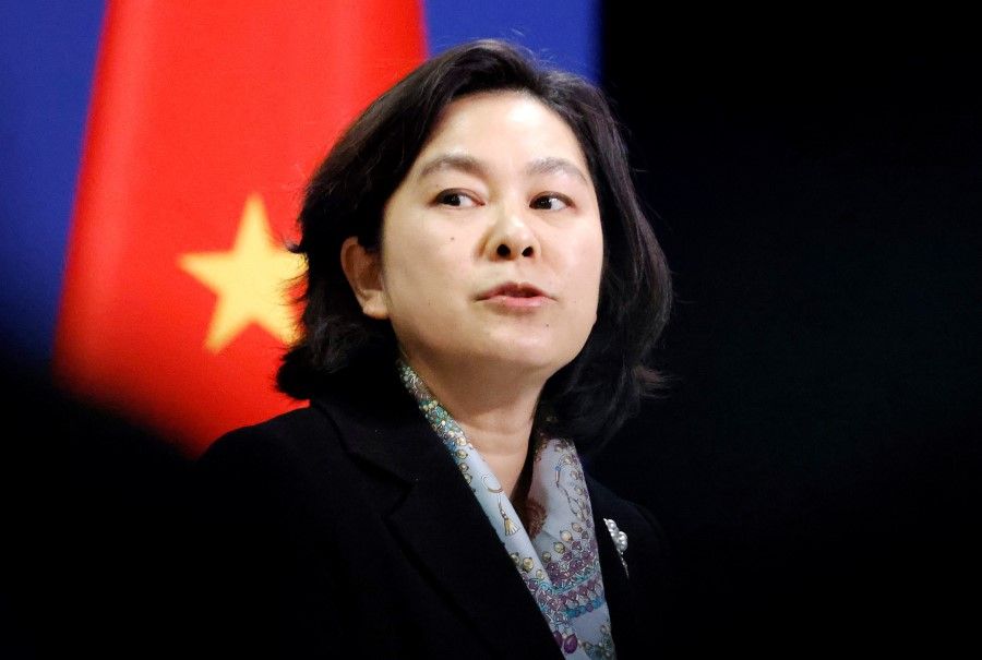 Chinese Foreign Ministry spokeswoman Hua Chunying holds a news conference in Beijing, China, 30 November 2020. (Thomas Peter/REUTERS)