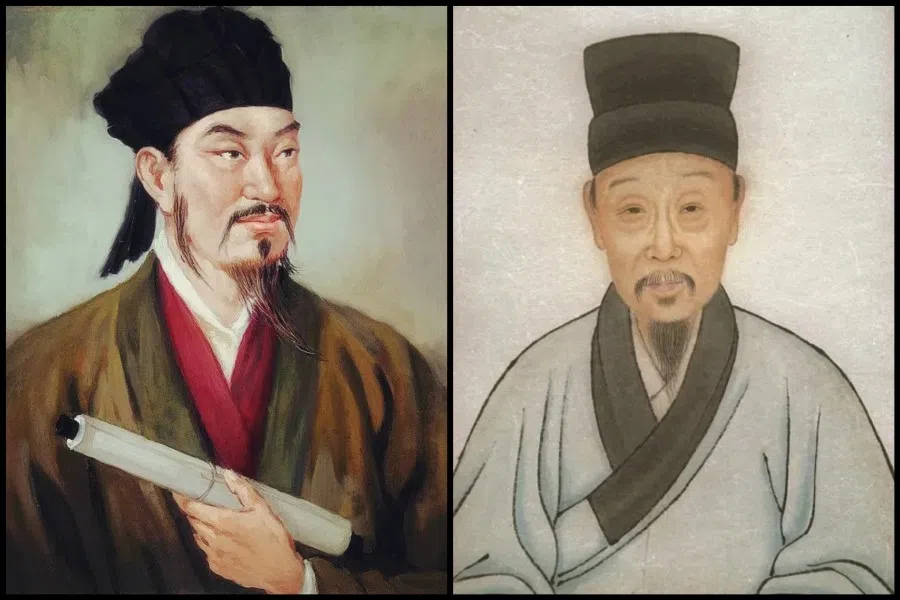 Ancient Chinese writers Han Yu (left) and Gui Youguang wrote of ageing and dying in their time. (Internet)