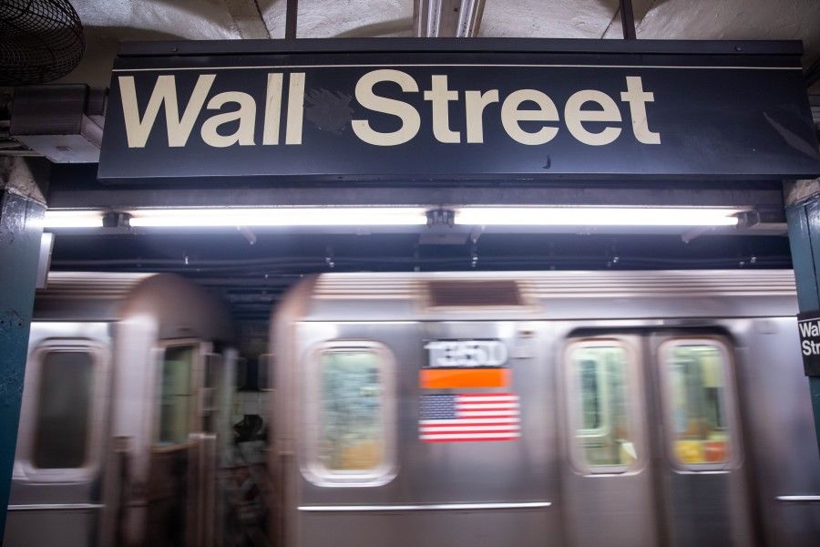 A train departs a Wall Street subway station near the New York Stock Exchange (NYSE) in New York, US on 23 August 2021. (Michael Nagle/Bloomberg)