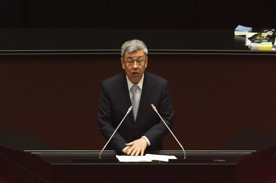 Taiwan Premier Chen Chien-jen speaks at Parliament in Taipei on 20 February 2024. (Sam Yeh/AFP)