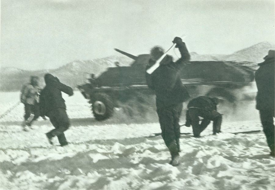 In 1969, there was a major armed conflict between the Chinese Army and the Soviet Army at Zhenbao Island, Heilongjiang. The Chinese army attacked a Soviet tank.