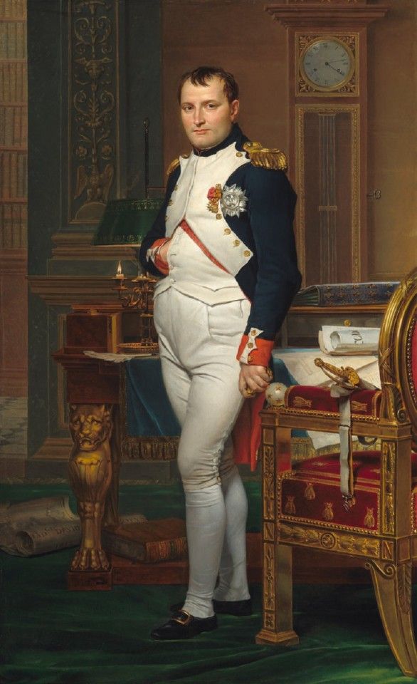 Jacques-Louis David, 1812, The Emperor Napoleon in His Study at the Tuileries, National Gallery of Art, Washington DC. Even after extensive research by Chinese and foreign scholars alike, none of them could verify the exact occasion that Napoleon said the words: "China is a sleeping lion. Let her sleep, for when she wakes she will shake the world." (Internet)