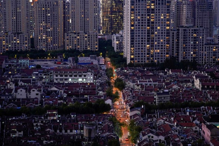 Buildings of residential compounds are seen in Shanghai, 9 October 2020. (Aly Song/REUTERS)