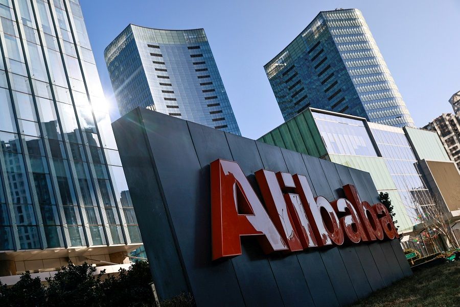 The logo of Alibaba Group is seen at its office in Beijing, China, 5 January 2021. (Thomas Peter/File Photo/Reuters)