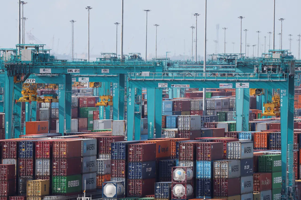 Shipping containers sit stacked at Tanjung Pelepas Port in Gelang Patah, Malaysia, 29 June 2026.