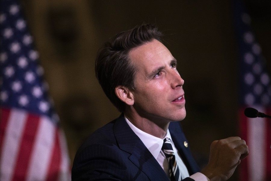 Senator Josh Hawley at a special Senate Committee on Homeland Security and Governmental affairs hearing on "The State of Homeland Security after 9/11". (Drew Angerer/Getty Images/AFP)