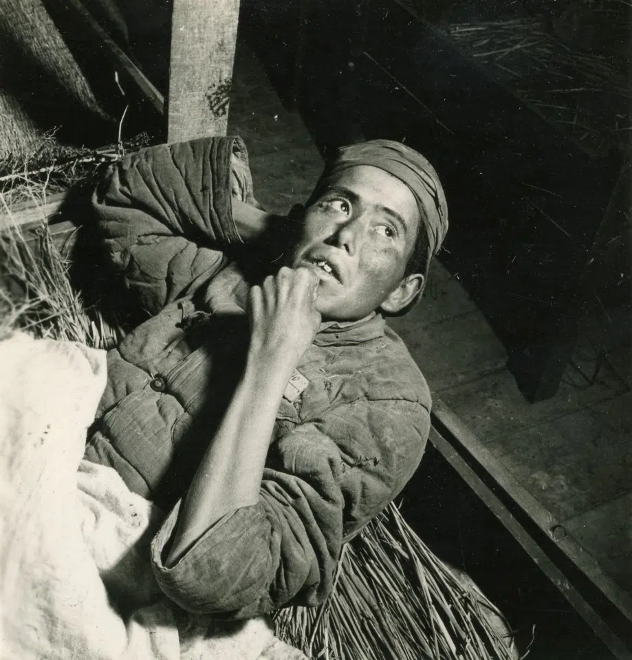 A Chinese soldier in the hospital.
