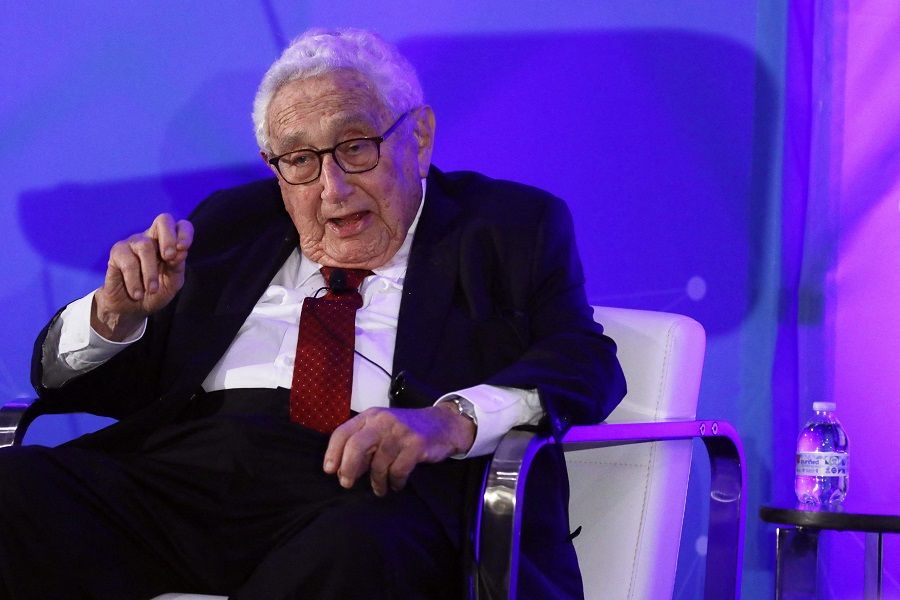 Former US Secretary of State Henry Kissinger speaks during a National Security Commission on Artificial Intelligence conference on 5 November 2019 in Washington, DC. (Alex Wong/AFP)