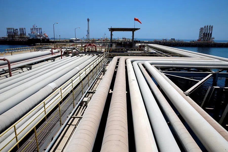 An oil tanker being loaded at Saudi Aramco’s Ras Tanura oil refinery and oil terminal in Saudi Arabia, on 21 May 2018. (Ahmed Jadallah/Reuters)