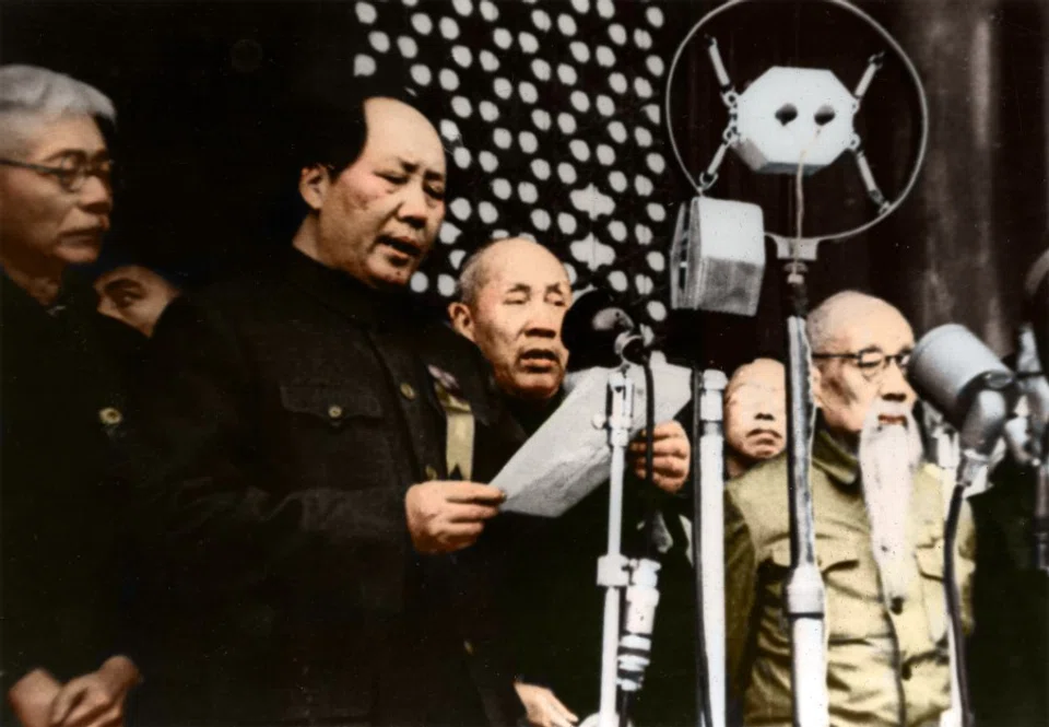 On 1 October 1949, from atop the Tiananmen city wall in Beijing, Chinese Communist Party (CCP) chairman Mao Zedong led the ceremony establishing the People's Republic of China. And at the First Plenary Session of the Chinese People's Political Consultative Conference (CPPCC), he declared: "The Chinese people, comprising one quarter of humanity, have now stood up."