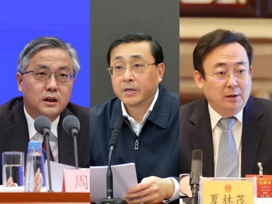 Provincial standing committee members who were just appointed this year: (left to right) Zhou Hongbo, Fei Gaoyun, and Xia Linmao. (Internet)