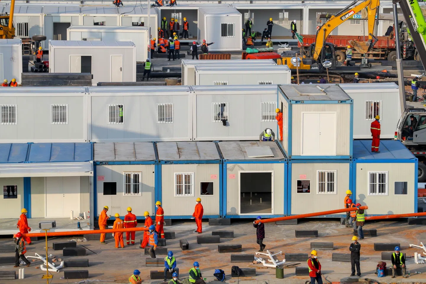 The Huoshenshan Hospital construction site as seen on 30 January 2020. (CNS)
