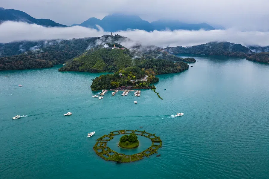 Aerial view of Sun Moon Lake. (iStock)
