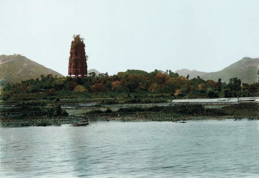 In the 1900s, Leifeng Pagoda at West Lake in Hangzhou held legendary Chinese tales.