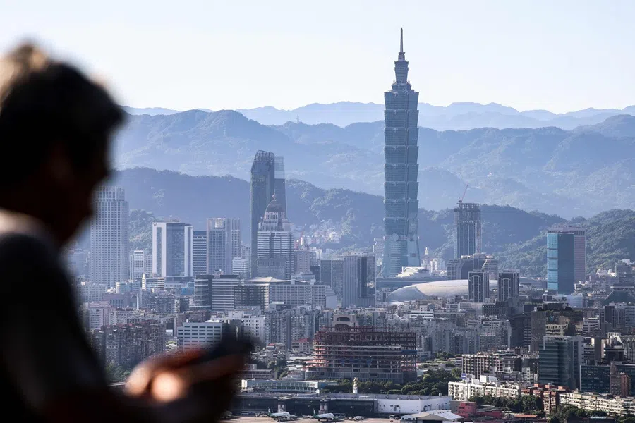 The Taipei 101 building is seen among residential and commercial buildings in Taipei on 2 October 2025.