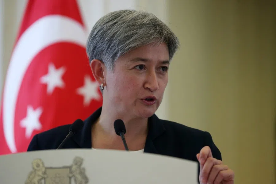 Australian Foreign Minister Penny Wong attends a joint press conference at the Exhibition Hall, Ministry of Foreign Affairs, Singapore, on 6 July 2022. (SPH Media)
