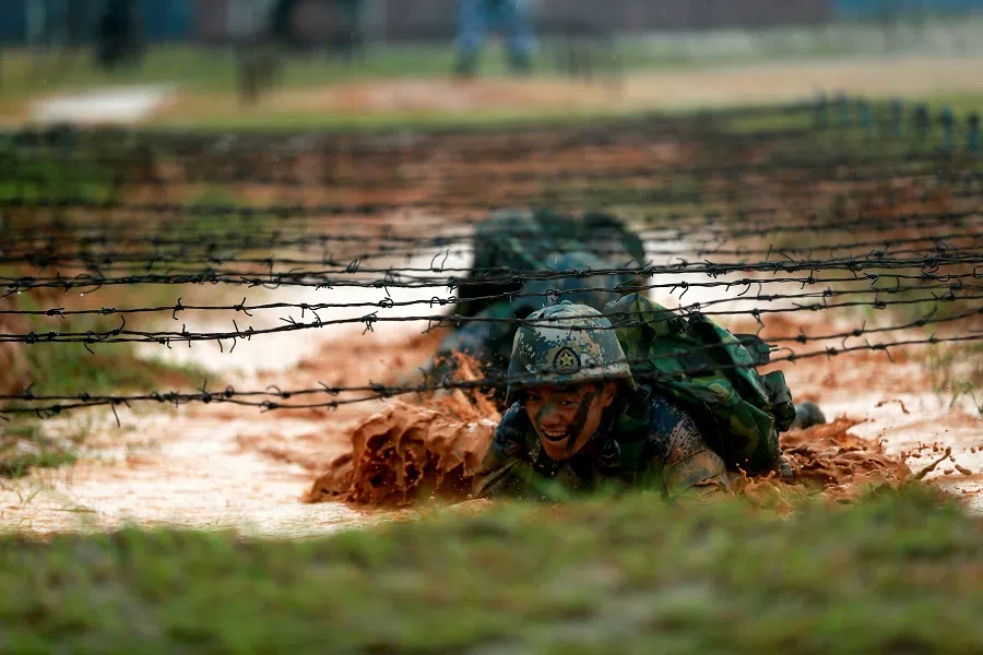 Soldiers of the People's Liberation Army (PLA) Marine Corps are seen in training in Zhanjiang, Guangdong province, China, 20 July 2017. (Stringer/File Photo/Reuters)