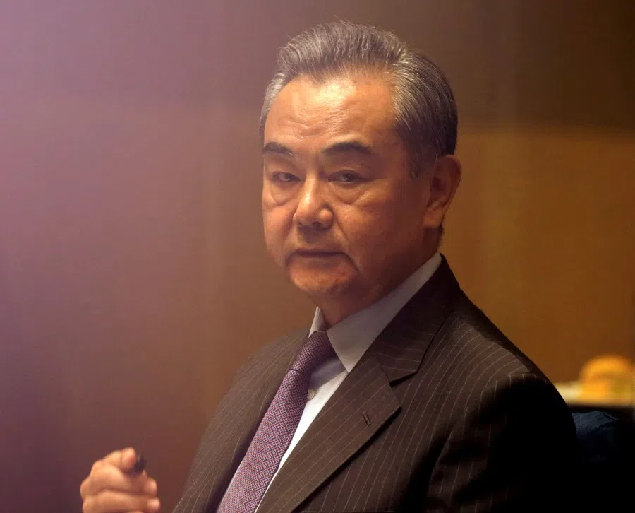 China's Foreign Minister Wang Yi listens during a meeting in Manila, Philippines, 16 January 2021. (Francis Malasig/Pool via Reuters)