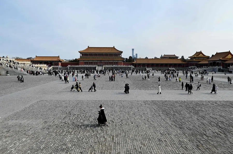 People visit the Forbidden City in Beijing on 21 February 2025. (Wang Zhao/AFP)