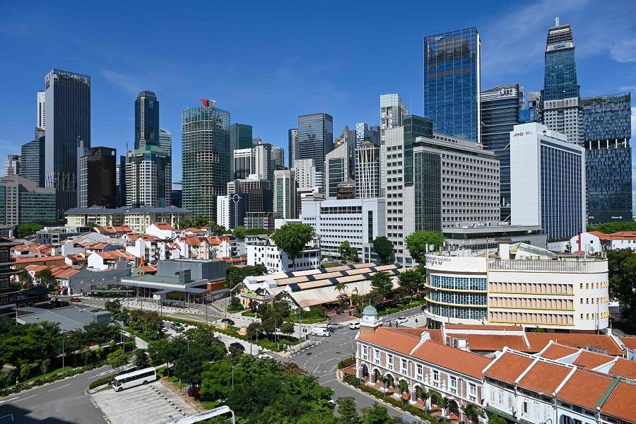  A general view shows the central business district in Singapore on April 29 2024. (Roslan Rahman/AFP)