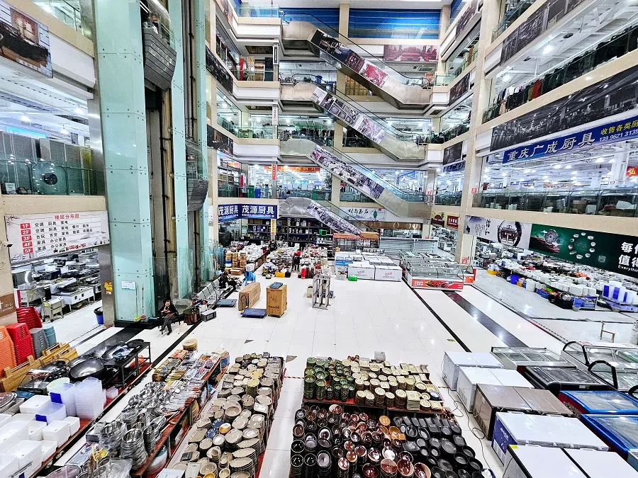 Chongqing’s Dongjiaxi flea market, a five-storey building selling second-hand items ranging from electronics to fashion apparel.