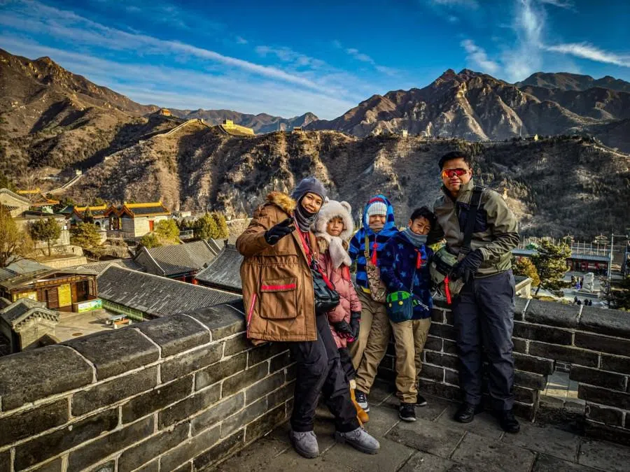 Company manager Suhana with her family in China.