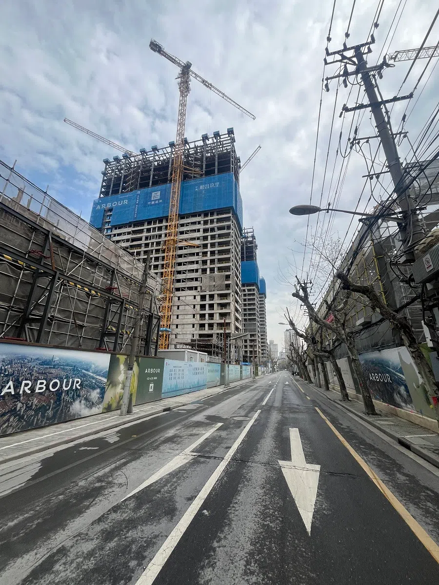 Constructions continues unabated in Shanghai, seemingly oblivious to the property market crisis.