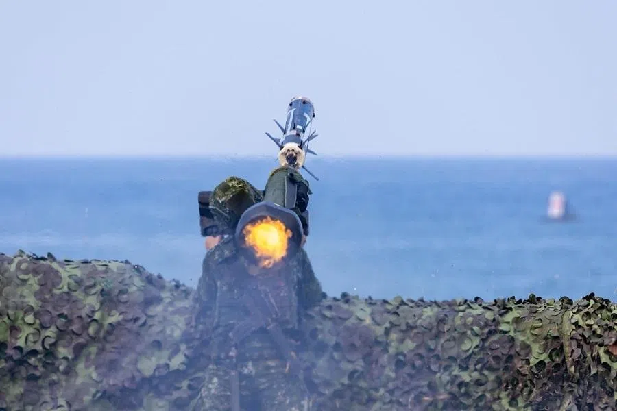 A handout photo from Taiwan Military News Agency (MNA) taken on 3 June 2026 shows Taiwanese military conducting live-fire with Altius-600M UAVs on maritime targets.