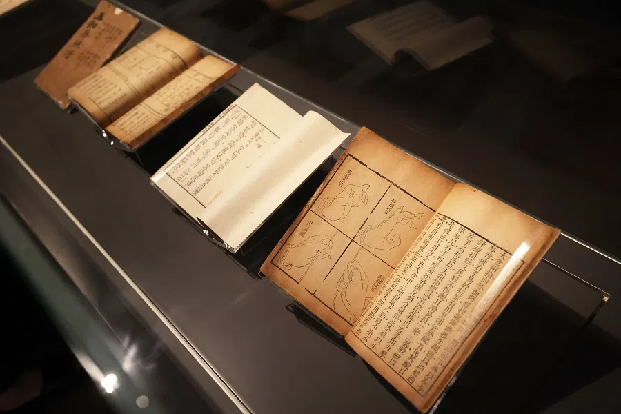 Qin scores on display at the Elegant Sounds: Music, Craft, and the Literati exhibition at the Asian Civilisations Museum.  (SPH Media)