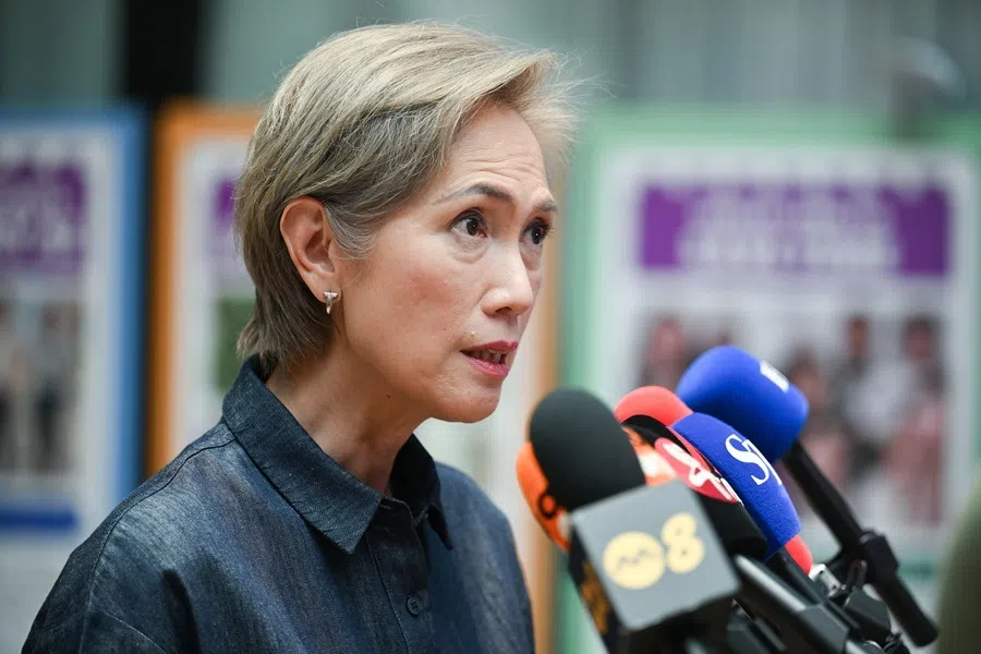 Minister for Digital Development and Information Josephine Teo giving a media update on the Online Safety Commission at National Press Centre on 17 September 2026.