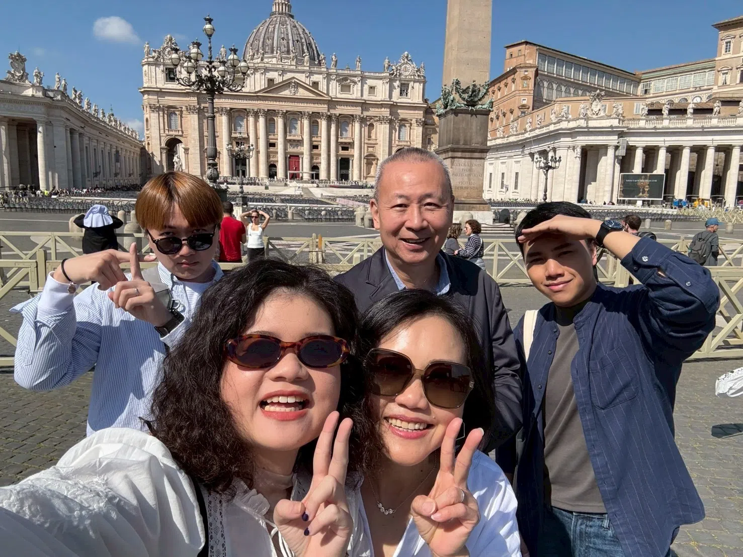 The author and his family in front of St. Peter’s Basilica, April 2025.
