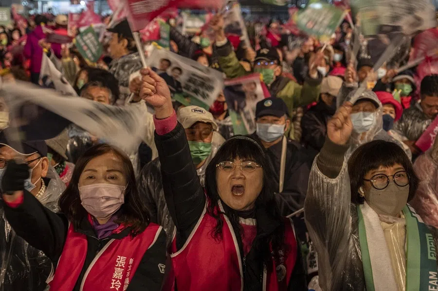 Attendees during a campaign event with William Lai Ching-te, Taiwan's vice president and presidential candidate for the ruling Democratic Progressive Party, in Taipei, Taiwan, on 3 January 2024. (Lam Yik Fei/Bloomberg)