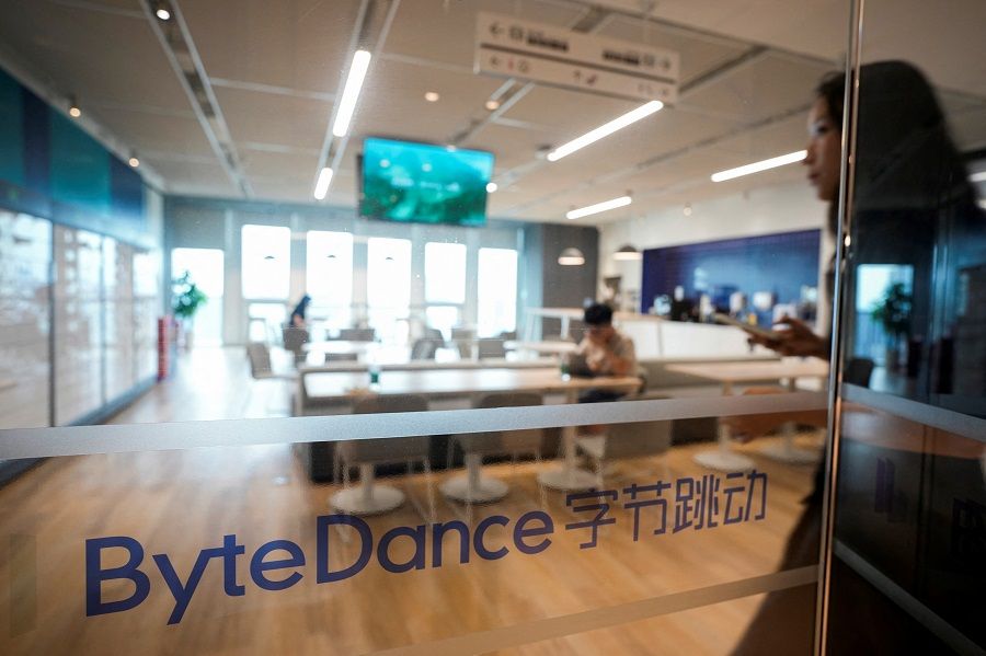 The ByteDance logo is seen at the company's office in Shanghai, China, 4 July 2023. (Aly Song/Reuters)