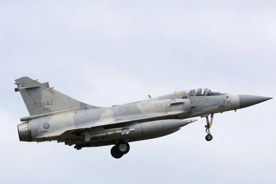 A Taiwan Air Force Mirage 2000 fighter jet prepares to land at Hsinchu Air Base, as China conducts military drills around Taiwan, in Hsinchu, Taiwan, 30 December 2025. (Tsai Hsin-Han/Reuters)