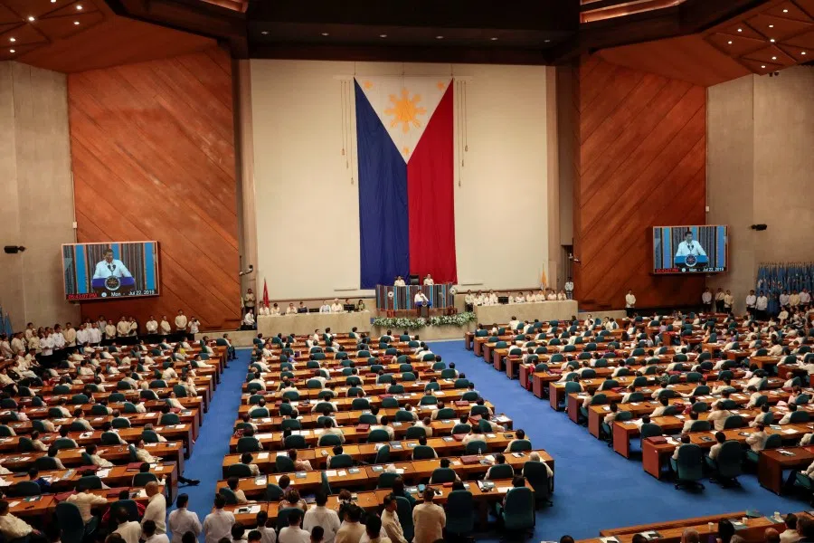 Philippine President Rodrigo Duterte delivers his fourth State of the Nation Address at the Philippine Congress in Quezon City, Metro Manila, Philippines, 22 July 2019. (Eloisa Lopez/Reuters)