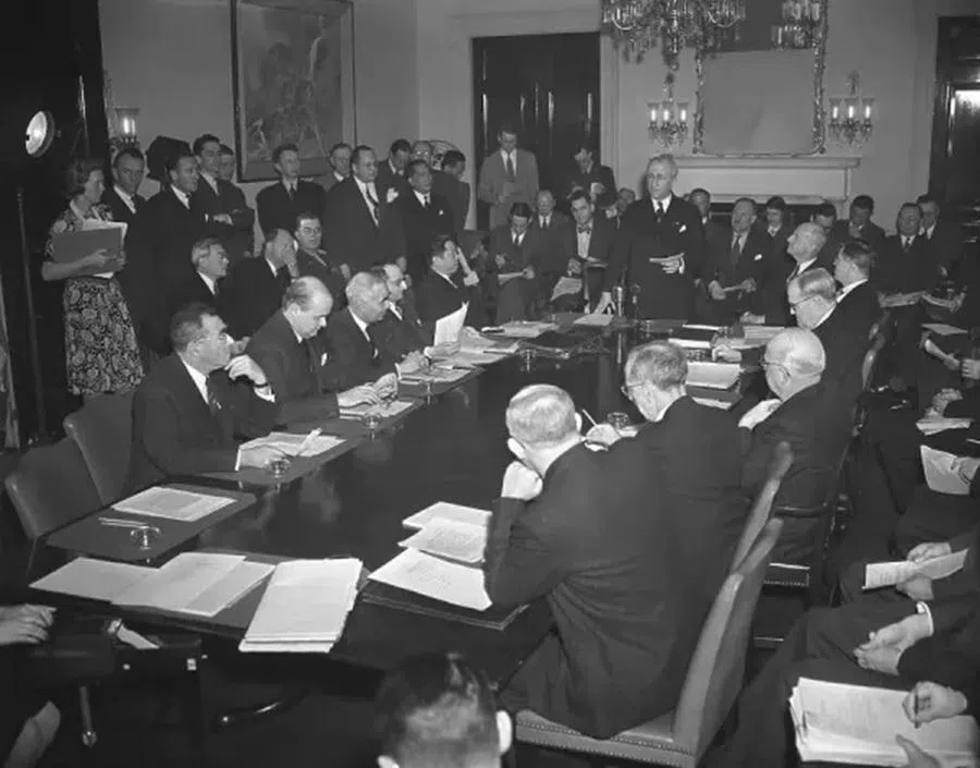 The Far Eastern Commission meets at the Japanese Embassy in Washington, DC, 1946. (Internet)