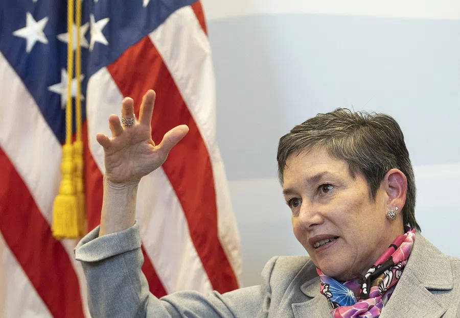 Maria Pagan, US ambassador to the World Trade Organization (WTO), attends an interview with Reuters in Geneva, Switzerland, 26 January 2023. (Denis Balibouse/Reuters)