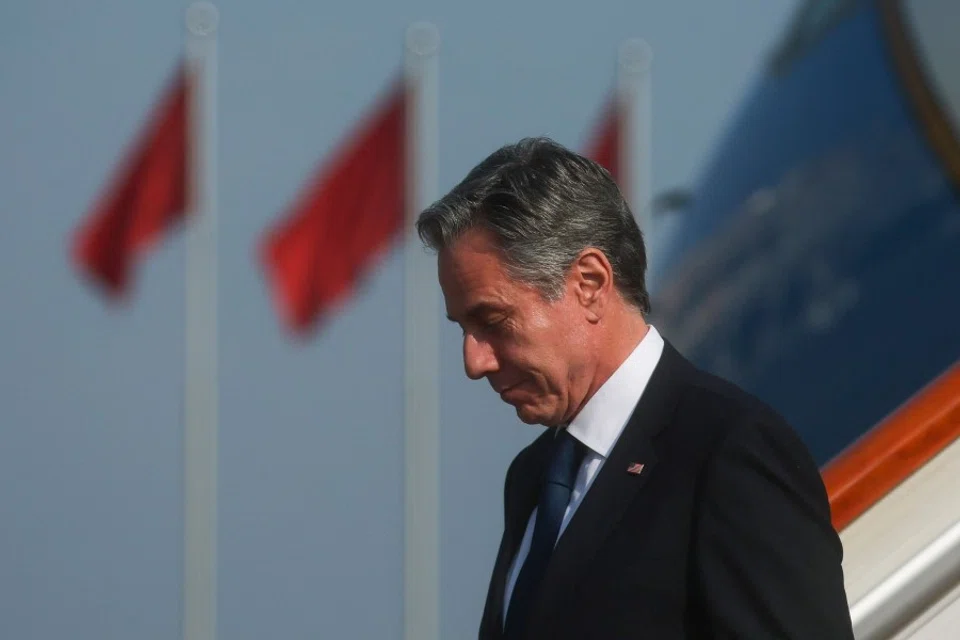 US Secretary of State Antony Blinken arrives in Bejing, China, 18 June 2023. (Leah Millis/Reuters)