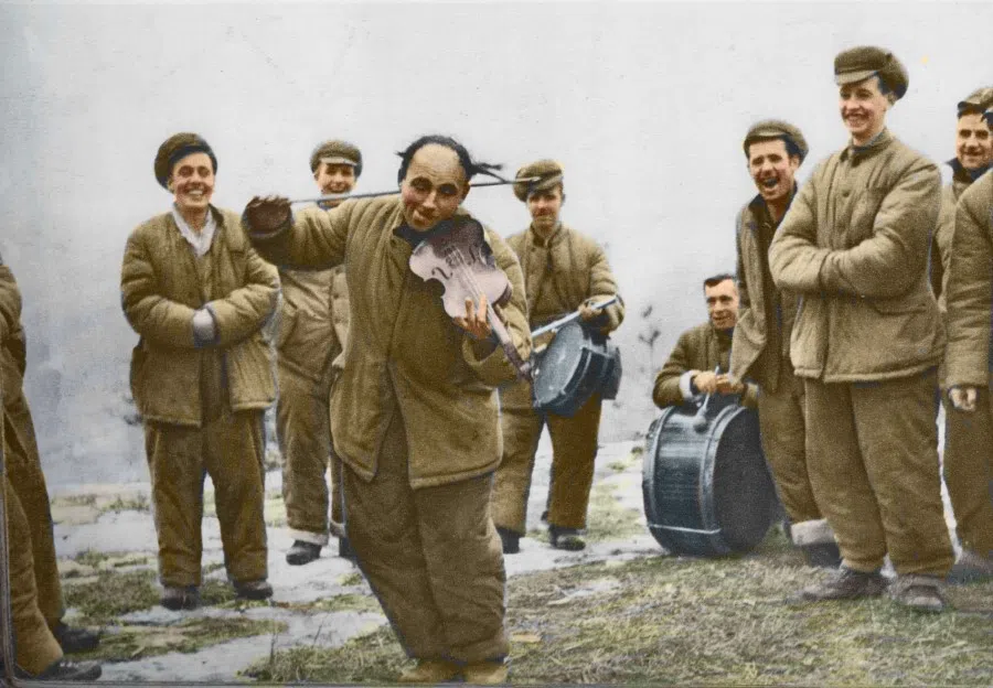 UNC POWs put together a band for entertainment during leisure hours.