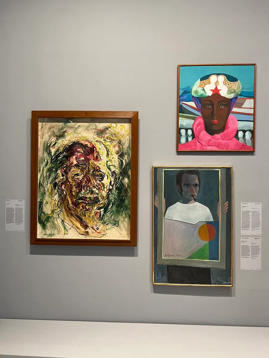 Indonesian modernist Affandi’s self-portrait (first from left). (Photo: Keong Ruoh Ling)