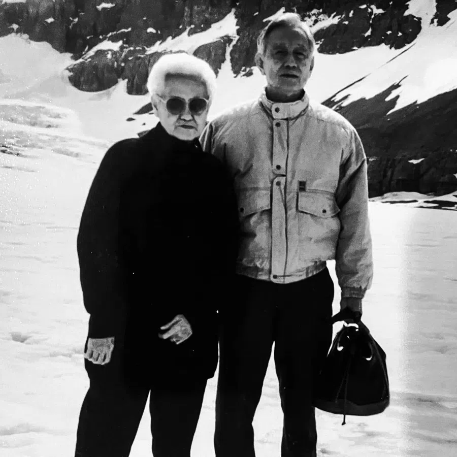 Grandma and Grandpa on a family trip to Canada.