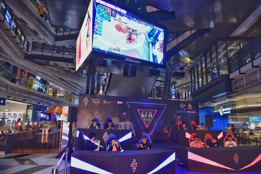 A Mobile Legends showmatch on 18 July 2019 at Funan Centre. (SPH)