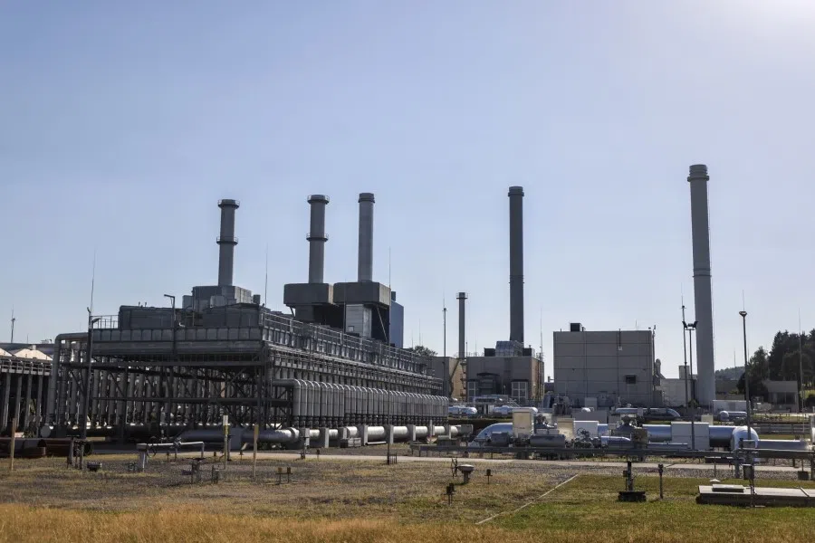 The Waidhaus Compressor Station, connected to the Megal gas pipeline and operated by Open Grid Europe GmbH, in Waidhaus, Germany, on 20 July 2022. Germany is at risk of losing 4.8% of economic output if Russia shuts down supplies of natural gas to the country, the International Monetary Fund warned. (Alex Kraus/Bloomberg)