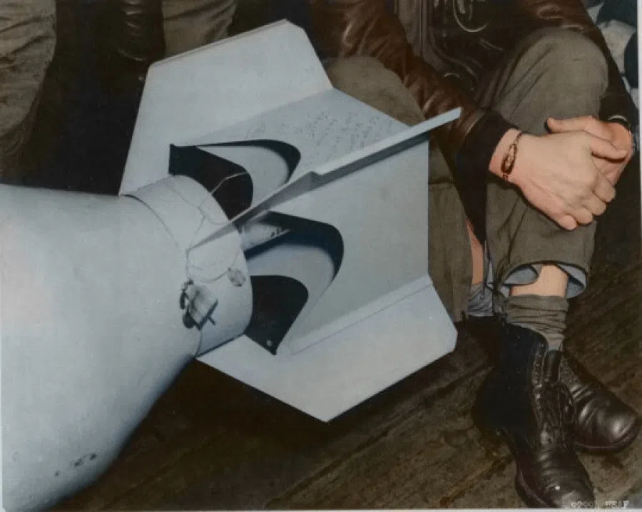 A bomb used in the raid on Tokyo.