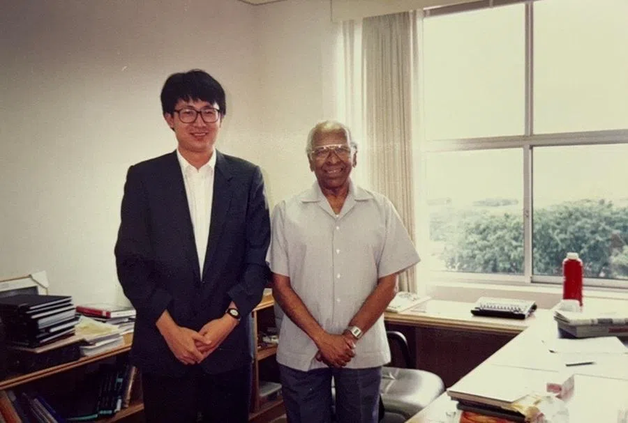 Interviewing one of Singapore’s founding fathers, S. Rajaratnam, in 1992.