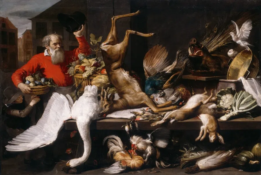 Frans Snyders, Still Life with Dead Game, Fruits, and Vegetables in a Market, 1614, Art Institute of Chicago. (Internet)