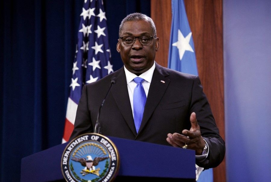 US Defense Secretary Lloyd Austin holds a press conference on 21 July 2021, at The Pentagon in Washington, DC. (Olivier Douliery/AFP)