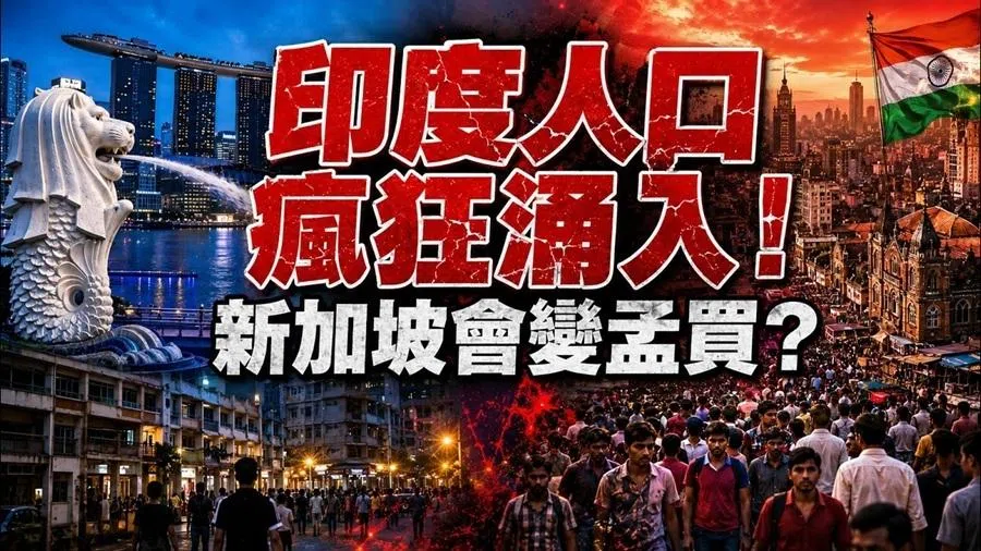 A sensational headline for a video claiming that Singapore is being overrun by Indians.