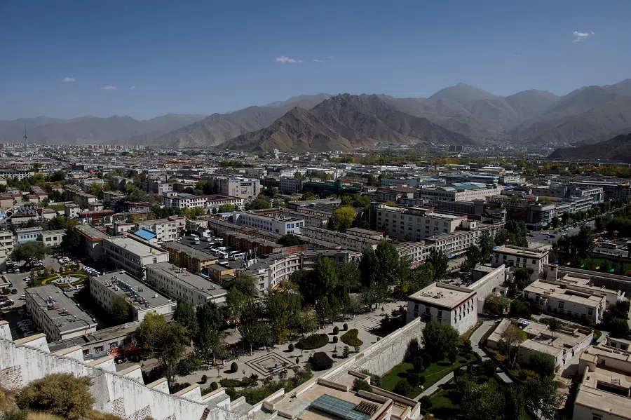 An overview shows Lhasa from Potala Palace, Tibet Autonomous Region, China, 15 October 2020. (Thomas Peter/Reuters)