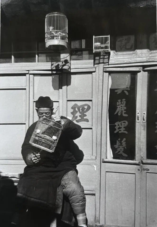 A vendor selling birdcages.